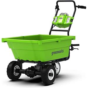 Greenworks G40GC Carriola Elettrica a Batteria, Semovente, Capacità di Carico 100kg, 106L, Funzione Ribaltamento Facile, SENZA Batteria 40V e Caricabatterie, Garanzia 3 Anni