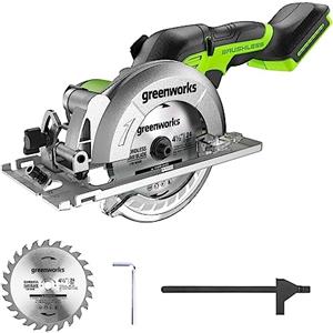 Greenworks 24 V Senza Spazzole 4-1 o 2" Sega Circolare Compatta, 6.500 RPM, Solo Strumento