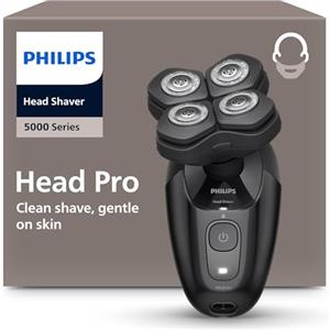 Philips Head Shaver Pro Serie 5000- Rasoio per uomo e donna, testina flessibile a 360° e lame ComfortCut per una rasatura pulita e delicata sulla pelle, modello HS5980/15