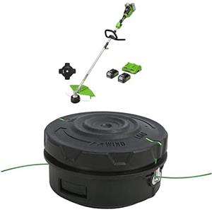 Greenworks Tagliabordi a Batteria 48V(2×24V) Ampiezza Taglio 40cm, Testa del Tagliabordi con 2 Batterie 4Ah e Caricatore a Due Posti