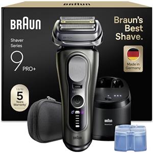 Braun Serie 9 PRO + Rasoio Elettrico Barba, Wet&Dry, 5+1 Lame Di Precisione Ultra Sottili, Regolabarba Uomo, Rasoio Barba, 60 Min Utilizzo, Stazione Di Pulizia SmartCare 6in1, Serie 9665cc, Grafite