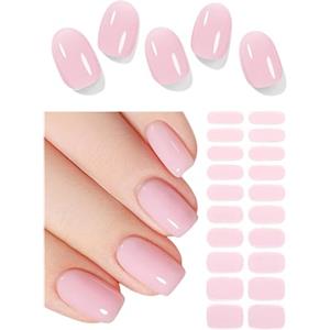 Wahrshei Unghie Gel Adesive UV, Smalto Adesivo Gel UV, 20 PCS Rosa puro Pellicola per Unghie Autoadesiva