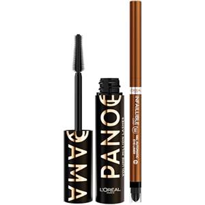 L'Oreal Paris L'Oréal Paris Mascara Volumizzante Panorama All Night Black Colore Nero Lunga Tenuta 24h + Matita Occhi Eyeliner Automatica Bronze Blaze Infaillible Grip 36H Waterproof Colore Espresso - Set da 2