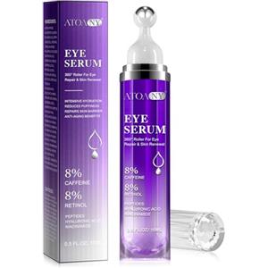 CiAIplw Siero per Gli Occhi Con 8% di Caffeina e 8% di Retinolo, Acido Ialuronico e Peptidi di Niacinamide per le Borse Gonfie, le Occhiaie, le Rughe e le Rughette, Crema per le Occhiaie, 0.5 fl. oz