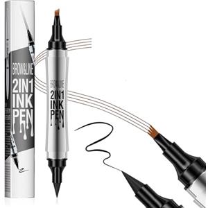 ZukQvrivelig 2 in 1 Matita Sopracciglia 3D Impermeabile, Lunga Durata, Penna Sopracciglia Effetto Pelo, Effetto Naturale e Preciso Crea Sopracciglia Dall'aspetto Naturale (Marrone Chiaro)