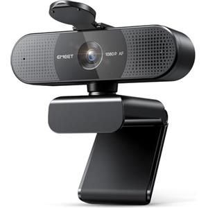 EMEET Webcam HD - Webcam C960 AF 1080P con copriobiettivo e doppio microfono,Telecamera streaming a 360° con correzione automatica della luce PDAF, plug & play, ideale per webcam per Win10, MacOS
