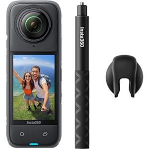 Insta360 X4 Starter Pack - Action Cam 360° 8K Impermeabile, Video Grandangolari in 4K, Effetto selfie stick invisibile, Autonomia Batteria 135 min, Editing IA, Stabilizzazione, Sport, No Micro SD