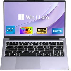 FUNYET Computer Portatile da 15,6 pollici, 16 GB di RAM, 1 TB di SSD, 2026 Win 11 Pro Laptop, PC Portatile Processore N150 (fino a 3,6 GHz),6000 mAh, FHD 1920 * 1080 Notebook, viola