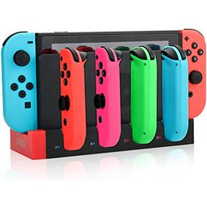 RunSnail Dock di Ricarica Compatibile con Controller Joycons Switch, Stazione Dock per Caricabatterie Controller Switch per Caricabatterie Joy Con da 4Pezzi con Indicazione LED Lampione