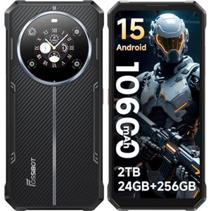 FOSSiBOT F109S Telefono Cellulare Android 15 (2025), doppio schermo, 6,745'' HD, batteria 10600 mAh/18W, 24GB RAM + 256GB ROM/TF 2TB Smartphone, 50MP, NFC/5G Wifi/GPS/IP68 / IP69K (Grigio)