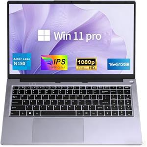 FUNYET Computer Portatile 15,6 pollici, 16 GB di RAM, 512 GB di SSD, 2026 Laptop Win 11, PC Portatile Processore N150 (fino a 3,6 GHz), 6000 mAh, FHD 1920 * 1080, tastiera retroilluminata, viola