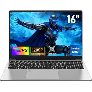 FUNYET Computer Portatile da 16 pollici, Laptop con 16 GB di RAM, SSD da 512 GB,2026 PC Portatil processore N100,Notebook Win 11, 6000 mAh,IPS FHD 1920 * 1200, tastiera retroilluminata