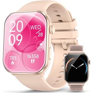 Blackview Smartwatch Donna Uomo, 1.96' HD AMOLED Orologio Intelligente Fitness, Effettua e Rispondi alle Chiamate/112+ Sportive/SpO2/Monitoraggio del Sonno/Cardiofrequenzimetro per Android IOS