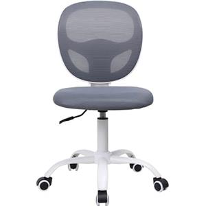 AVANTI TRENDSTORE Codigoro - Sedia girevole da scrivania, regolabile in altezza, rivestimento in mesh nel colore grigio, telaio in metallo e plastica bianca. LAP 44x86-97x45 cm