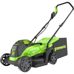 Greenworks GD24LM33 Tagliaerba a Batteria con Motore Brushless per Piccoli Prati Fino a 280m², Ampiezza di Taglio 33cm, Sacca 30L, SENZA Batteria 24V e Caricabatterie, Garanzia 3 Anni