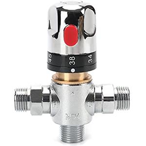 Tremax Valvola di miscelazione termostatica,miscelatore doccia con connettore G da 1/2", ottone massiccio