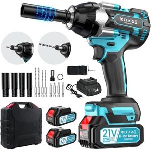 sukaudiz Avvitatore a Impulso, Elettroutensile Professionale 3 in 1 Set di Chiave Elettrica/Trapano Elettrico/Cacciavite ad Alta Coppia da 1000 Nm, Riparazione Auto, Cantiere, Manufatto Fai da Te per la Casa