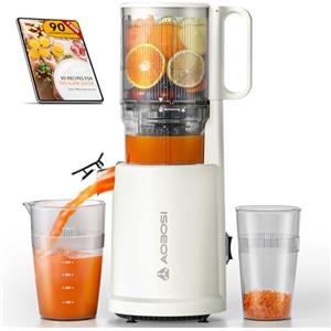 AAOBOSI AOBOSI Estrattore frutta e verdura, 135MM XXL Grande Canale di Alimentazione per Frutta e Verdura Intere - Capacità 1,5L, 200 W Slow juicer, Triplo Filtro