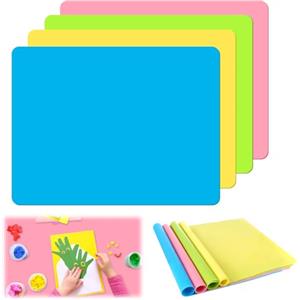 Sprifityy 4 Pezzi Tappetino Silicone 40x30 cm, Lavabile Tovaglietta Antiscivolo Artigianato Resistente Al Calore, Antiaderente, Spianatoia Silicone per DIY, Fusione di Gioielli, Stuoia di Pasticceria
