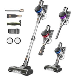 X-cotec Aspirapolvere Senza Fili Potente | Scopa Elettrica a Batteria 45 kPa, Motore Brushless 400W, 55 Min, Filtrazione HEPA 6 Stadi, Modalità Auto, per Tappeti/Peli Animali