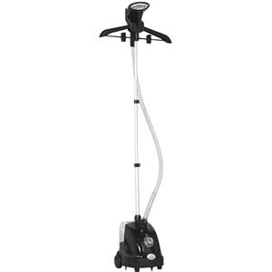 HOMCOM Stiratrice Verticale a Vapore, Stiratore Verticale 1950W da 1.4L con Asta Estendibile e 2 Rotelle per Abiti, Tende e Divani, in ABS e PP, 26x21.5x29 cm, Nero