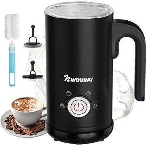 NWOUIIAY Montalatte Elettrico 4 in 1 Cappuccinatore Elettrico 300ML 600W Silenzioso con Manico per Caldo e Freddo Schiuma di Latte Rivestimento Antiaderente per Latte Cappuccino Macchiato