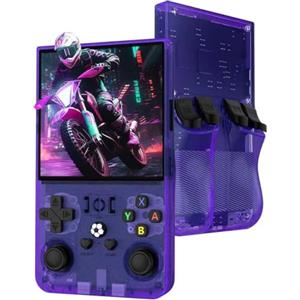 AGSTMG R36MAX - Console da gioco retrò, schermo IPS da 4,0 pollici, memoria 128 GB, 22.000 giochi preinstallati, batteria da 4000 mAh, console portatile per bambini - Viola