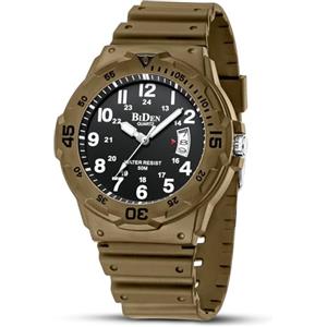 HANPOSH Orologio Uomo Giapponese Analogico Al Quarzo, Impermeabile, In Gomma Siliconica, Con Data Luminosa, Per Attività All'aria Aperta, Per Uomini e Uomini, Per Papà (Caqui Negro555)