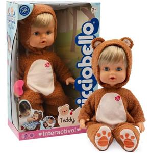 Giochi Preziosi Cicciobello Teddy Bear - Bambola Interattiva Alta 42 cm con Funzione di Pianto Realistica e Vestito da Orsetto