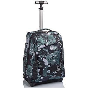 Invicta Trolley Scuola, Verde, Camo Shades, con Spallacci Uso Zaino, 2 in 1, Doppio Uso, Scuola, Unisex