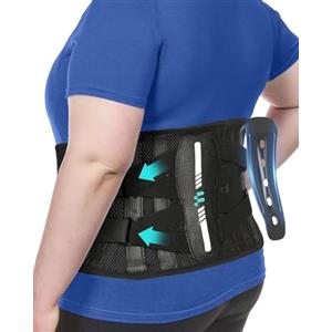 Fitomo Fascia Lombare Supporto Schiena con Supporto Ergonomico e Stecche in Fibra di Carbonio, Tessuto a Rete Ultra Fine, Fascia Elastica Lombare Donna per Lavoro, Postura, 3XL