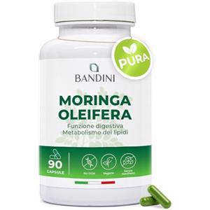 Bandini® Moringa Oleifera, Integratore Naturale Ricco di Vitamine, Minerali e Antiossidanti - Supporto Superfood per Energia ed Equilibrio Quotidiano - 90 Capsule 100% Vegane e Senza OGM