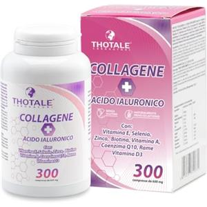 Thotale Collagene Idrolizzato 2000mg e Acido Ialuronico, 300 Compresse, Integratore Collagene, Acido Ialuronico, Coenzima Q10, Vitamina D3, Biotina, Zinco per Pelle, Ossa, Articolazioni e Capelli