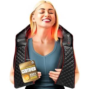 Essy Massaggiatore Cervicale Collo e Spalle Massaggiatore Schiena e Collo Massaggio Cervicale Riscaldante Massaggiatore Shiatsu con Riscaldamento Elettrico