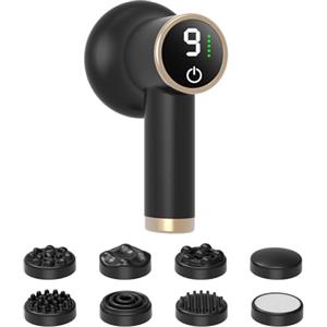 TJXVX Massaggiatore Elettrico Anti-cellulite Senza Fili Nero, 9 Velocità e 8 Testine, Apparecchio Snellente Avanzato per Corpo e Braccia