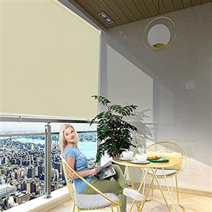 ACXIN Tenda da sole verticale, 140 x 240 cm, per balcone, terrazza, giardino, protezione solare e dal vento, resistente alle intemperie, beige