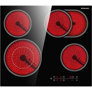 GASLAND CH604BF Piano cottura in vetroceramica, piano cottura da incasso da 60 cm, 4 zone di cottura, zona cottura multipla, controllo a scorrimento, 6600 W