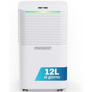 MONZANA® Deumidificatore Casa 12L/Giorno con Display LED e Timer 24h, Portatile per 15-20m², Deumidificatore Casa Muffa e Purificatore d'Aria Efficiente