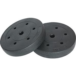 BAKAJI Set 2 Dischi per Bilanciere e Manubri Peso 20kg (10kg x 2) Cemento Foro 25mm, Rivestimento in Plastica Antigraffio, Professionali Palestra, Fitness, Riabilitazione, Esercizio Fisico Allenamento