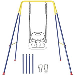 AIYAPLAY Struttura per Altalena da Giardino per Bambini, Struttura Altalena in Acciaio, Anti-UV, Impermeabile, Supporta 50kg, con 2 Ganci per Altalena a Nido, Altalena a U