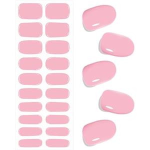Bagavs Unghie Gel Adesive UV, 20 PCS Smalto Adesivo Gel UV, Rosa Nudo Pellicola per Unghie Autoadesiva, Strisce Semiindurite per Manicure Fai da Te