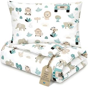 Totsy Baby Trapunta per bambino cotone 100x135 - piumono culla neonato set Imbottitura per piumone 100 x 135 cm con cuscino 40 x 60 cm per ragazzi e ragazze Oeko-Tex Africa