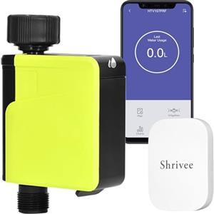 Shrivee Computer per irrigazione, timer automatico intelligente per l'irrigazione, timer dell'acqua WiFi per l'irrigazione del prato, con APP e monitoraggio del consumo d'acqua, per il giardino