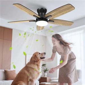 Airwit 106 cm Ventilatore da Soffitto con Luce Doppio Lato Pale, Silenzioso Ventilatore da Soffitto con Telecomando e Reversibile DC Motore, LED Lampada Ventilatore Soffitto per Camera Soggiorno