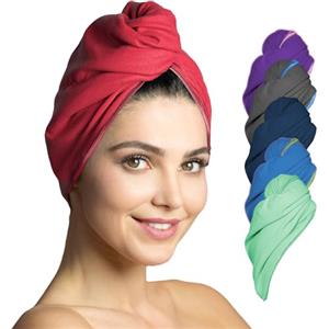 Fit-Flip Capelli Microfibra Urbana - Assorbente E Asciugatura Rapida - Speciale Turbante Asciugamano E Asciugamano per Capelli (16 - Corallo - 2 Pezzi)
