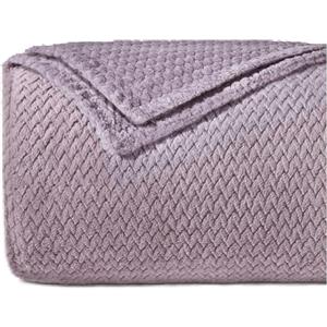 Dreamzie Coperta Pile Motivo a Spina di Pesce e Morbida al Tatto 220 x 240 cm - Rosa Chiaro - Plaid Pile Divano in Microfibra 100% Poliestere 260gsm, Coperte Calde