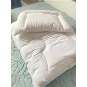 Merino Wool Set con piumone sintetico da 120 x 150 cm e federa da 40 x 60 cm, microfibra di qualità superiore, igienico, 4 stagioni