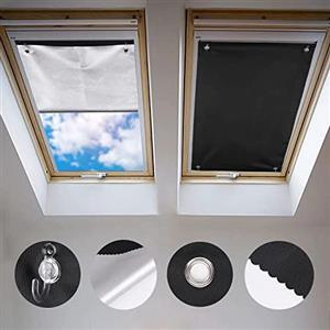 Johgee Tenda a rullo termica per lucernario Velux GGU GGL GPU GPL GHU GHU GHL GTU GTL GXU GXL (senza fori con ventose, dimensioni 37x73cm)