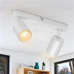 Wowatt Lampada Faretti da soffitto Orientabili, Attacco per 2 lampadine GU10 non Incluse, Moderna Plafoniera LED Bianco Lampada da Soffitto Faretti da Parete Interno per Salotto Camera da Letto Cucina