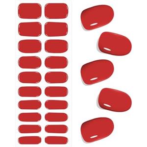 Bagavs Unghie Gel Adesive UV, 20 PCS Smalto Adesivo Gel UV, Rosso Classico Pellicola per Unghie Autoadesiva, Strisce Semiindurite per Manicure Fai da Te